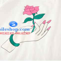 Set đầm thun móng tay hoa hồng chân váy ren cho bé gái dễ thương-sileshop (38)