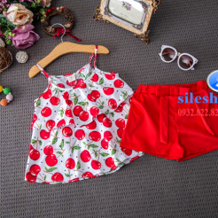 Set đồ bộ cherry đỏ cho bé gái dễ thương-sileshop (1)