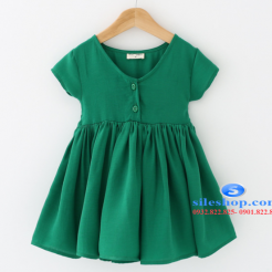 Đầm xanh lá cây cho bé gái cực cool-sileshop (7)
