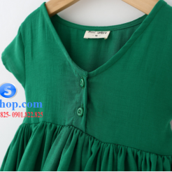 Đầm xanh lá cây cho bé gái cực cool-sileshop (8)